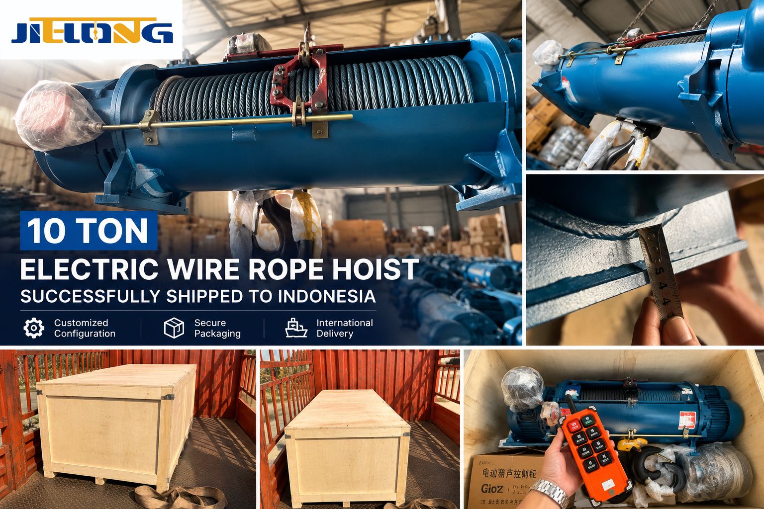 10 Ton Electric Wire Rope Hoist Successfully Delivered to Indonesia